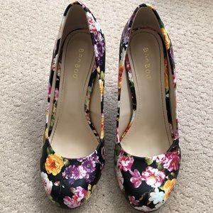 Floral printed heels